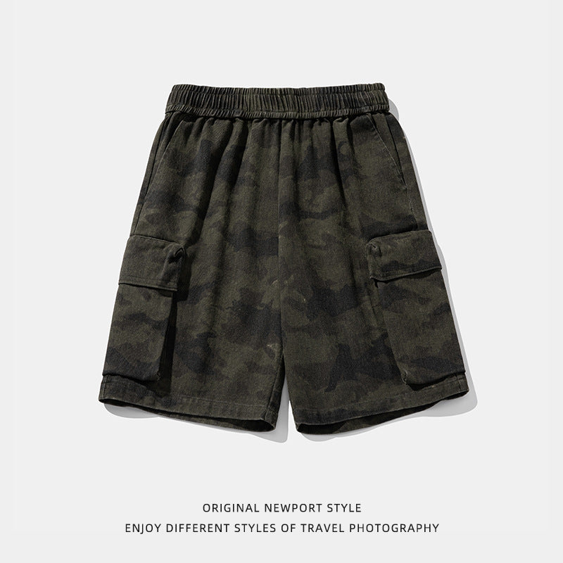 Camouflage workwear shorts for men