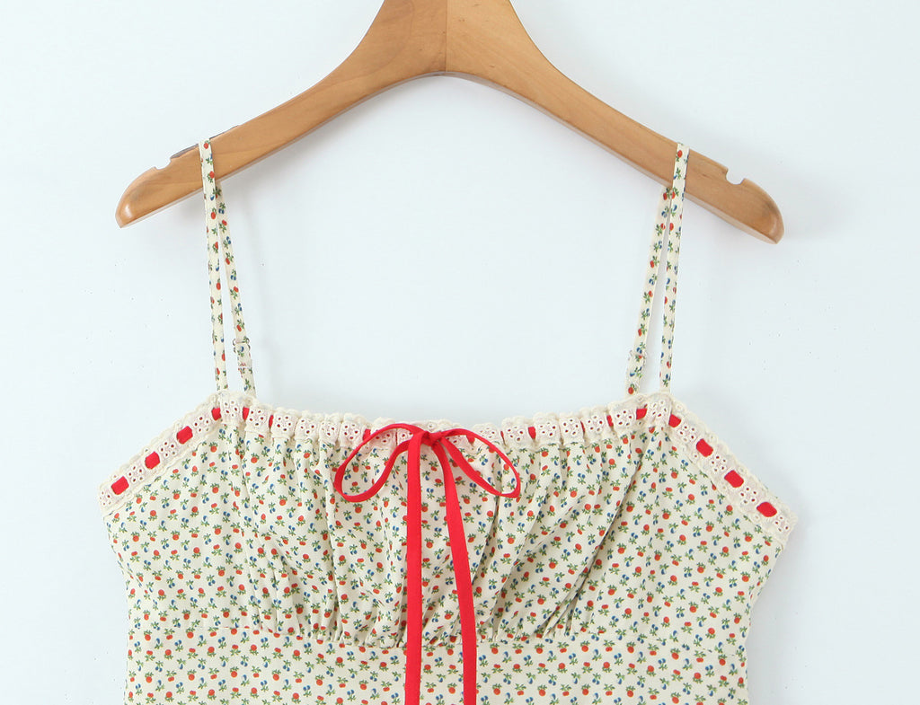 Floral camisole skirt long skirt