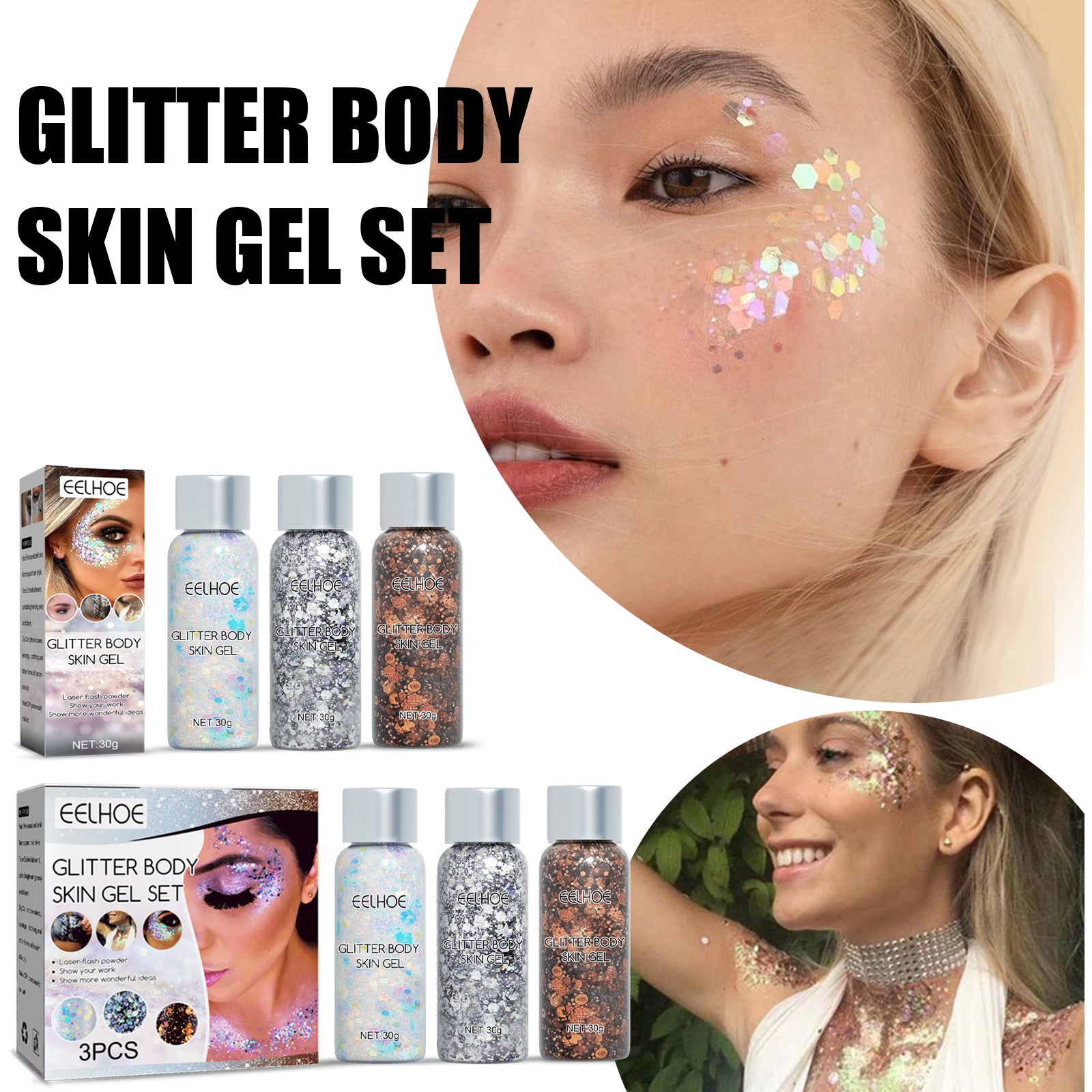 Shining Body Skin Gel (Silver) Makeup