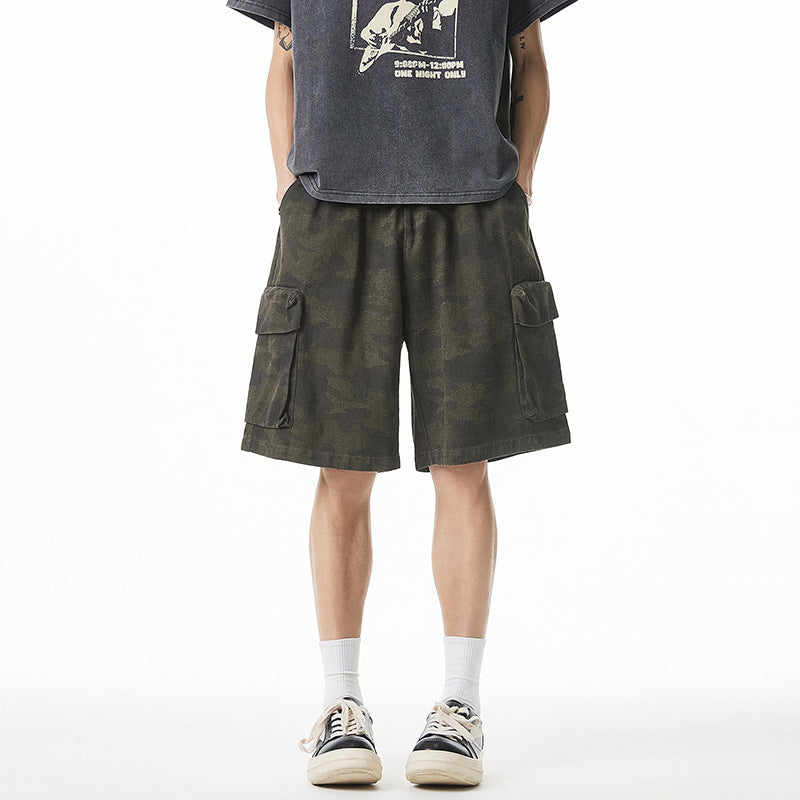 Camouflage workwear shorts for men