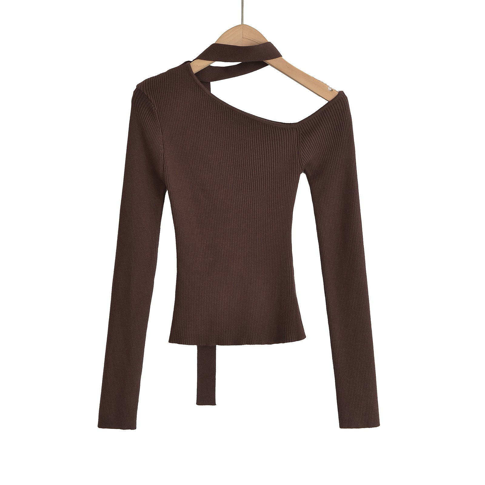 Slanted collar off shoulder top