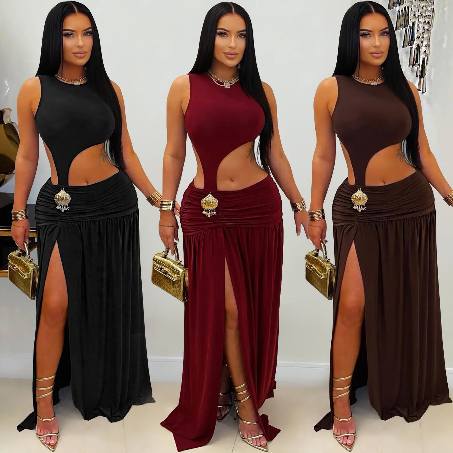 Womens' split Sleeveless Dress