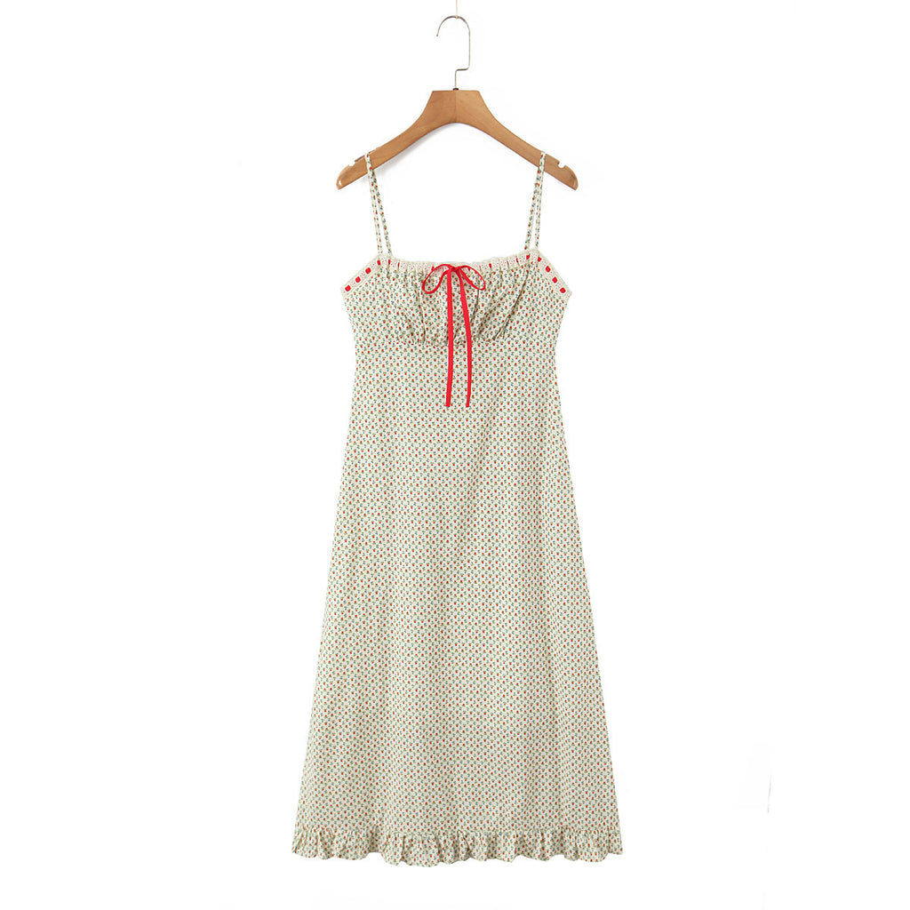 Floral camisole skirt long skirt