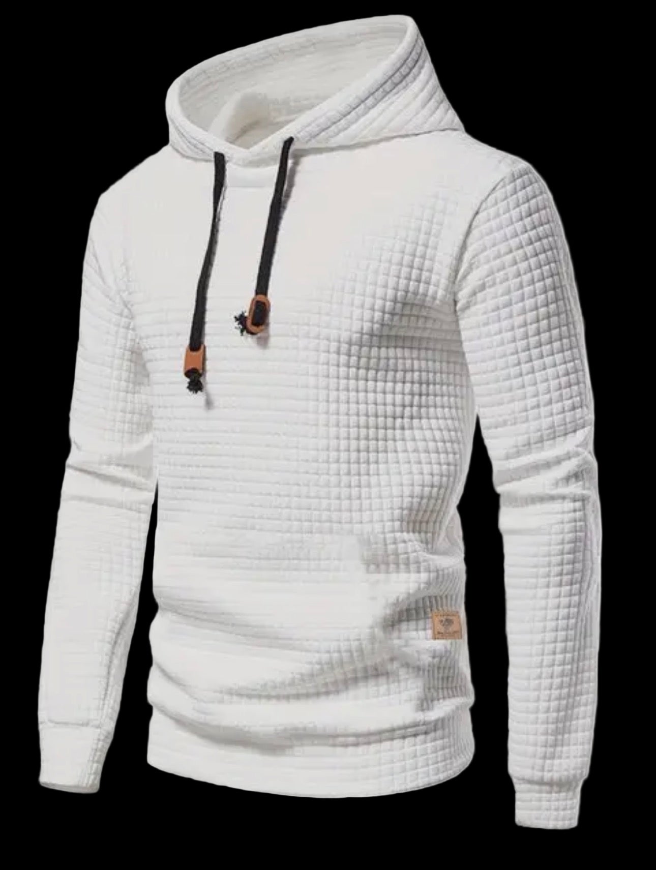 Waffle print pullover hoodie